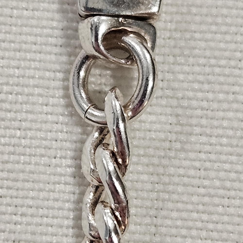 GUCCI Sterling Silver Logo Plate Bracelet AG925 Italy Chain Minimalist - Picture 3 of 12